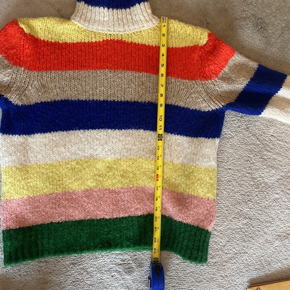 Anthropologie Gloria rainbow striped chunky knit turtleneck sweater. - Picture 4 of 10